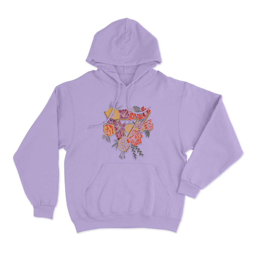 Floral Triangle Unisex Hoodie Purple Floral Triangle Unisex Hoodie Purple