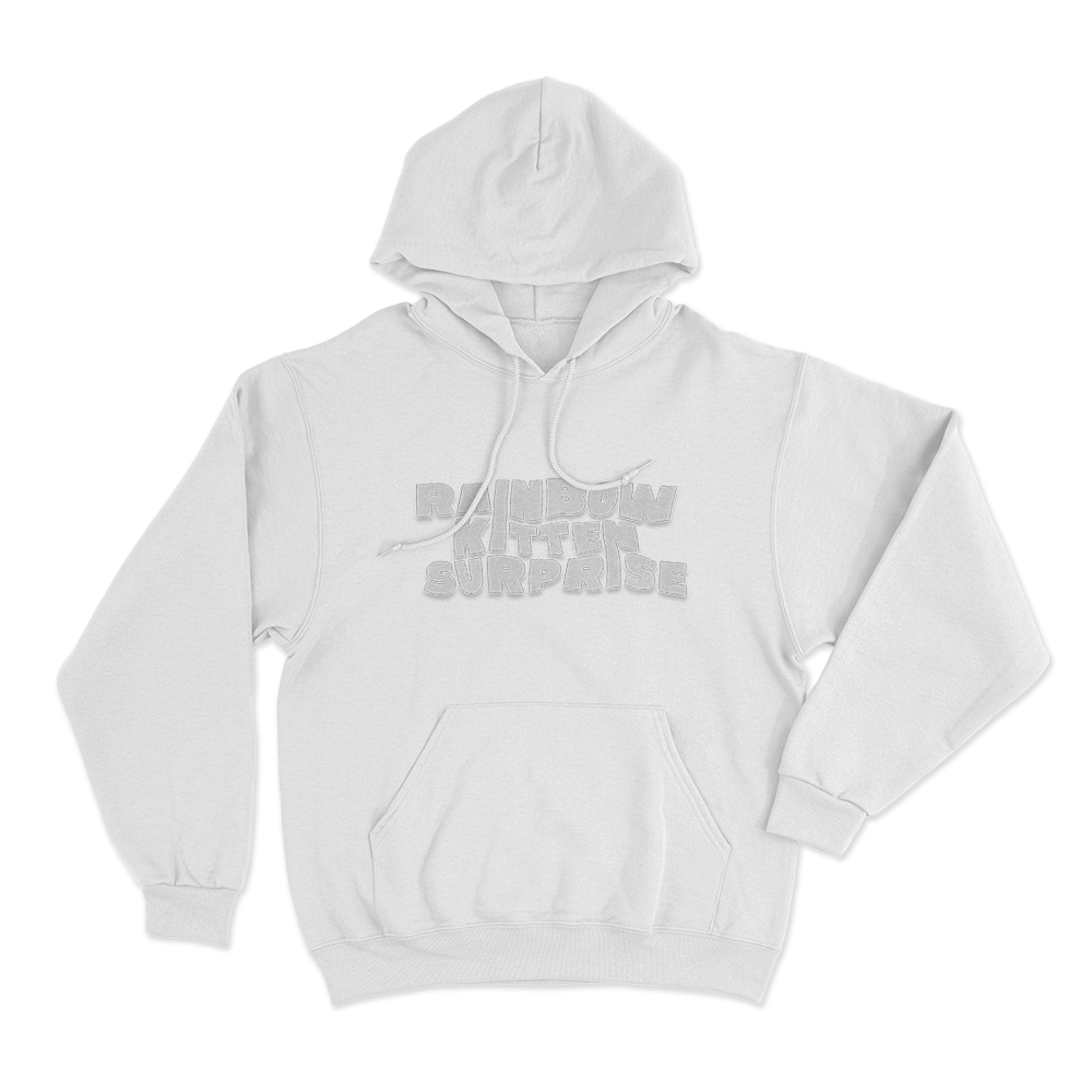 RKS Bubble Font Logo Unisex Hoodie White RKS Bubble Font Logo Unisex Hoodie White