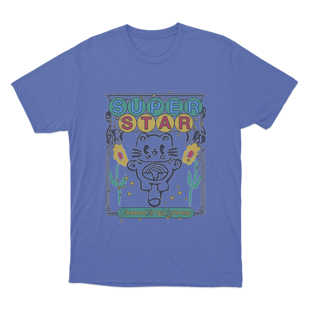 Star Kitten Unisex T Shirt Blue Star Kitten Unisex T Shirt Blue