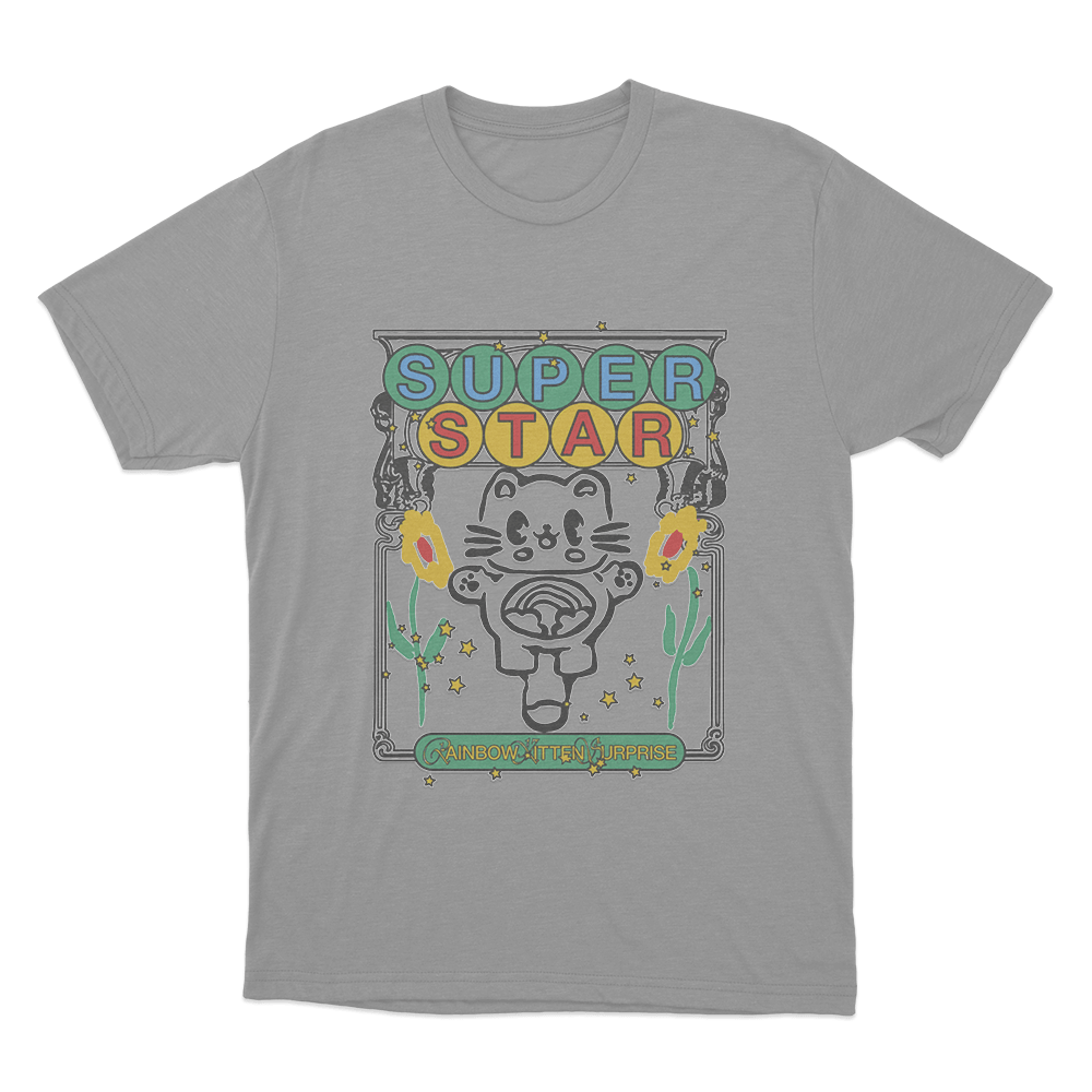 Star Kitten Unisex T Shirt Grey Star Kitten Unisex T Shirt Grey