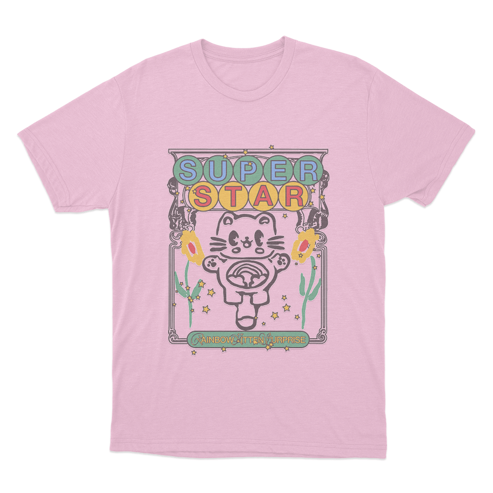 Star Kitten Unisex T Shirt Pink Star Kitten Unisex T Shirt Pink