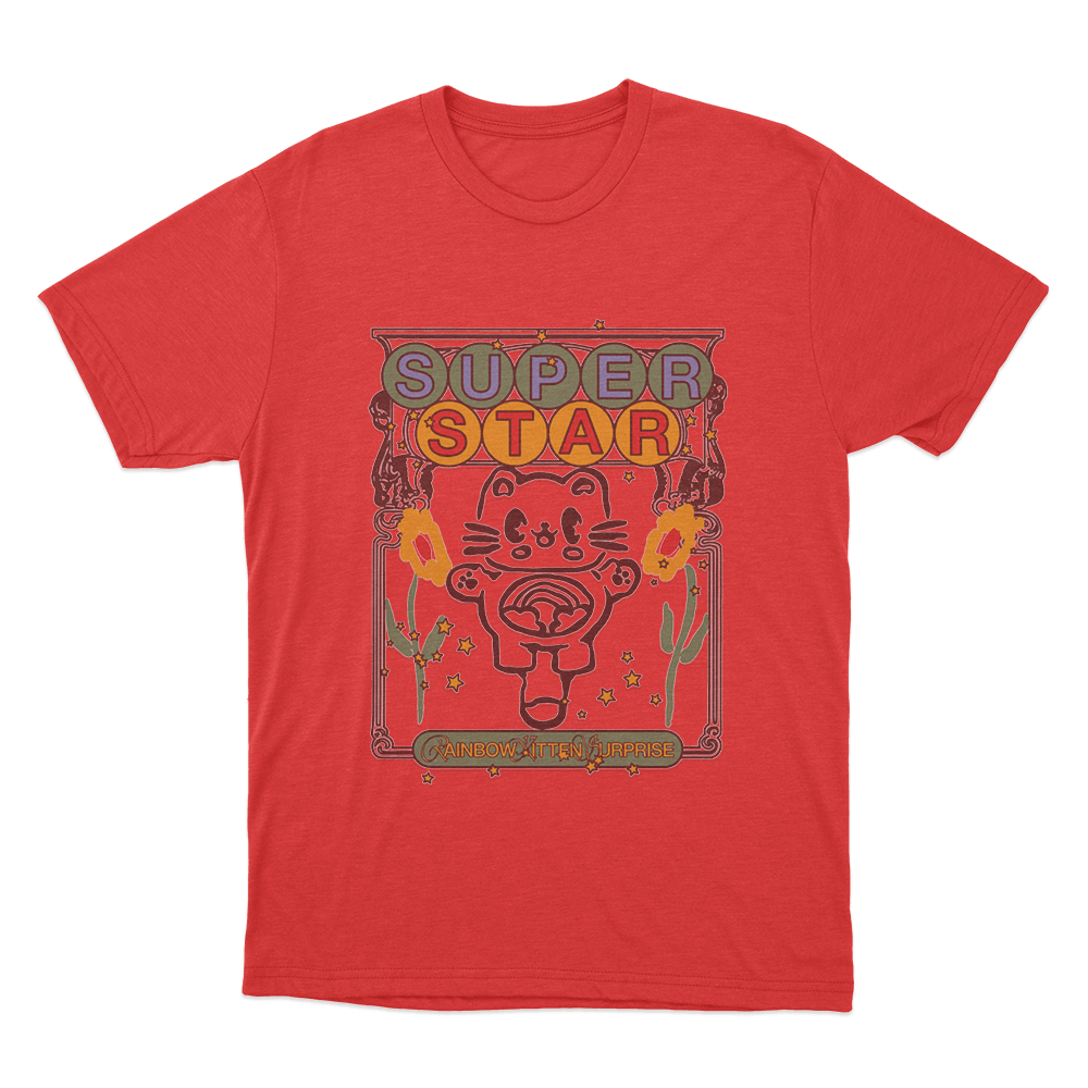 Star Kitten Unisex T Shirt Red Star Kitten Unisex T Shirt Red