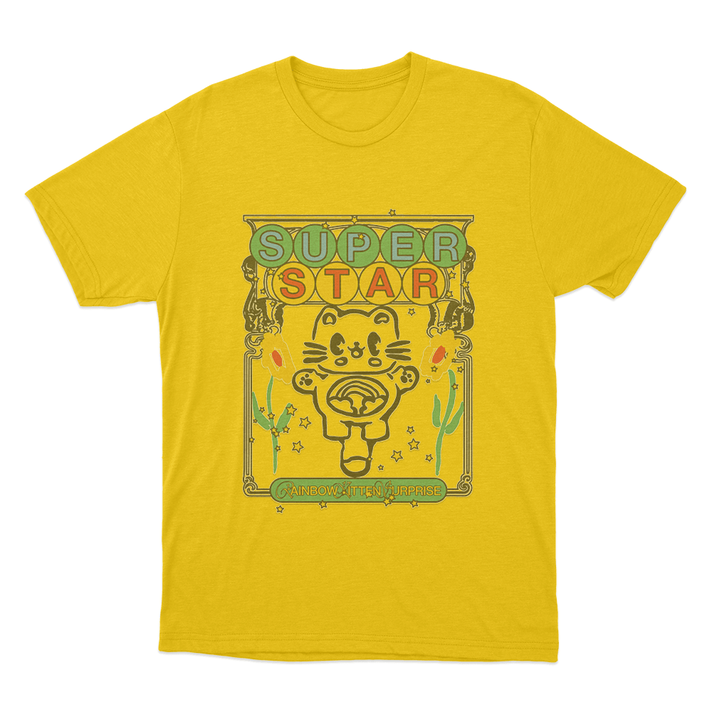 Star Kitten Unisex T Shirt Yellow Star Kitten Unisex T Shirt Yellow